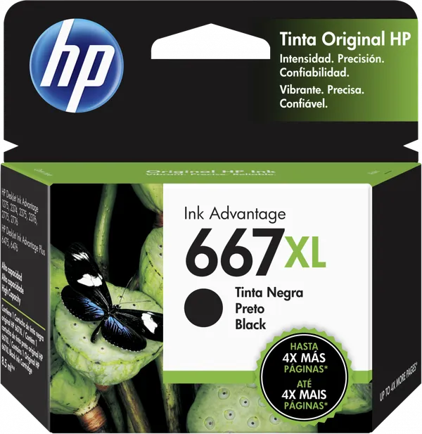 TINTA NEGRO  HP 667XL  RENDIMIN 480PAGS  3YM81AL