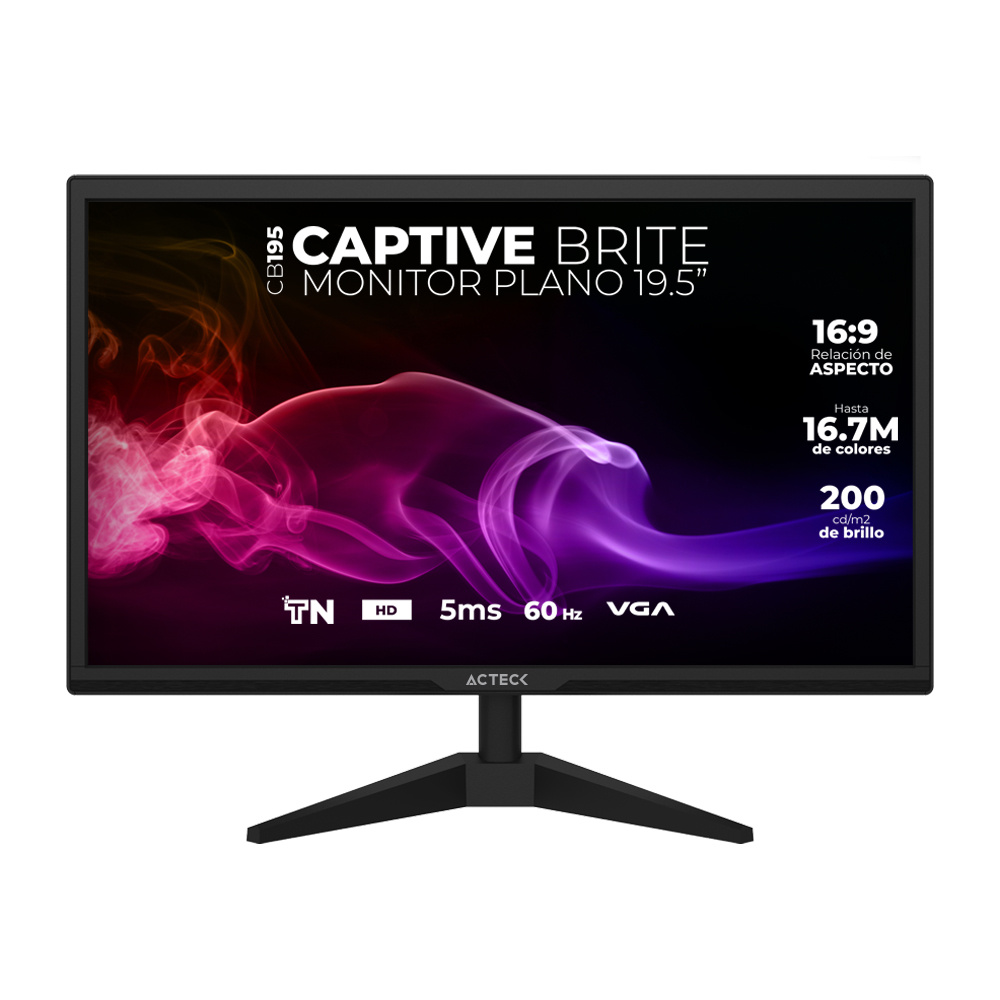MONITOR ACTECK PLANO 19.5 TN CAPTIVE BRITE CB195 / HD / 75HZ-
