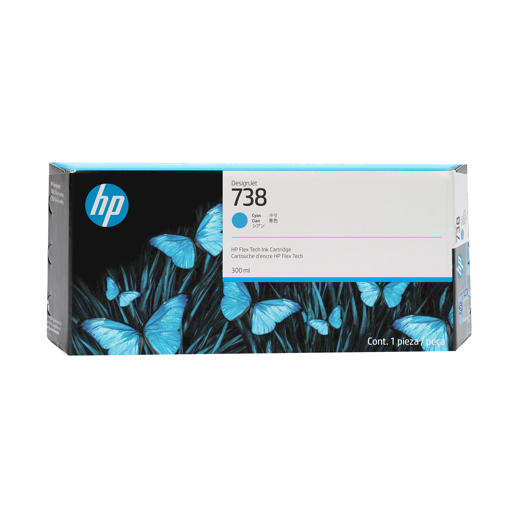 HP 738 CYAN 300ML TINTA AMPLIO FORMATO 676M6A