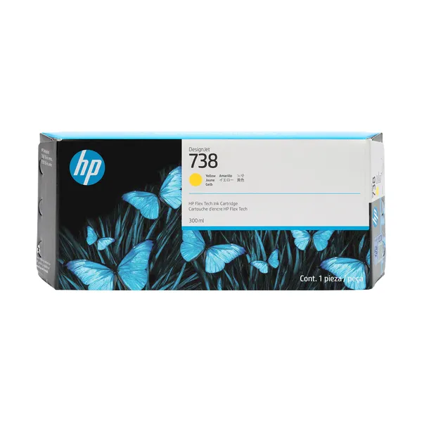 HP 738 AMARILLO 300ML TINTA AMPLIO FORMATO 676M8A