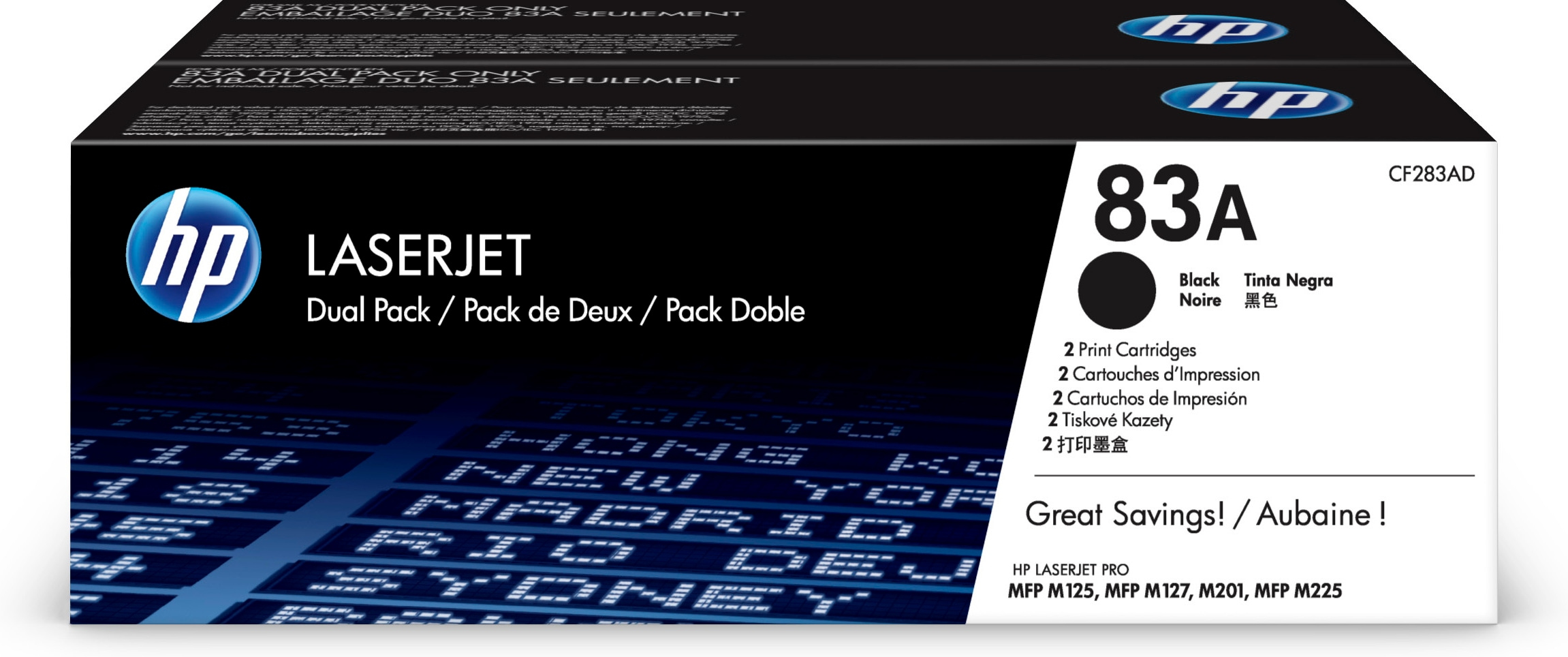 HP 83A BLK DUAL PACK LJ TONER CF283AD