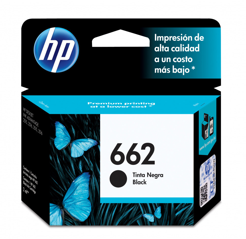 TINTA NEGRA HP 662 RENDIMIENTO 120PAGS.CZ103AL