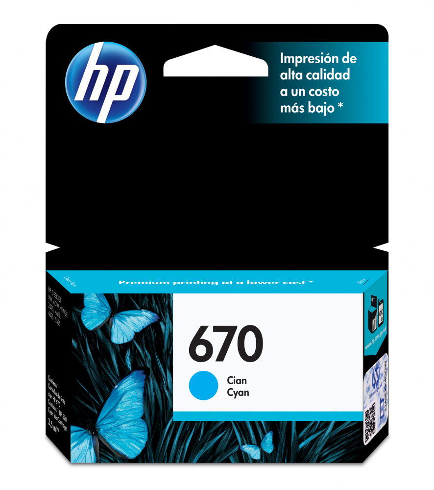 TINTA CYAN HP 670 CZ114AL