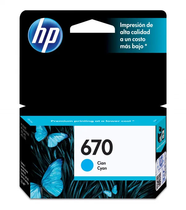 TINTA CYAN HP 670 CZ114AL