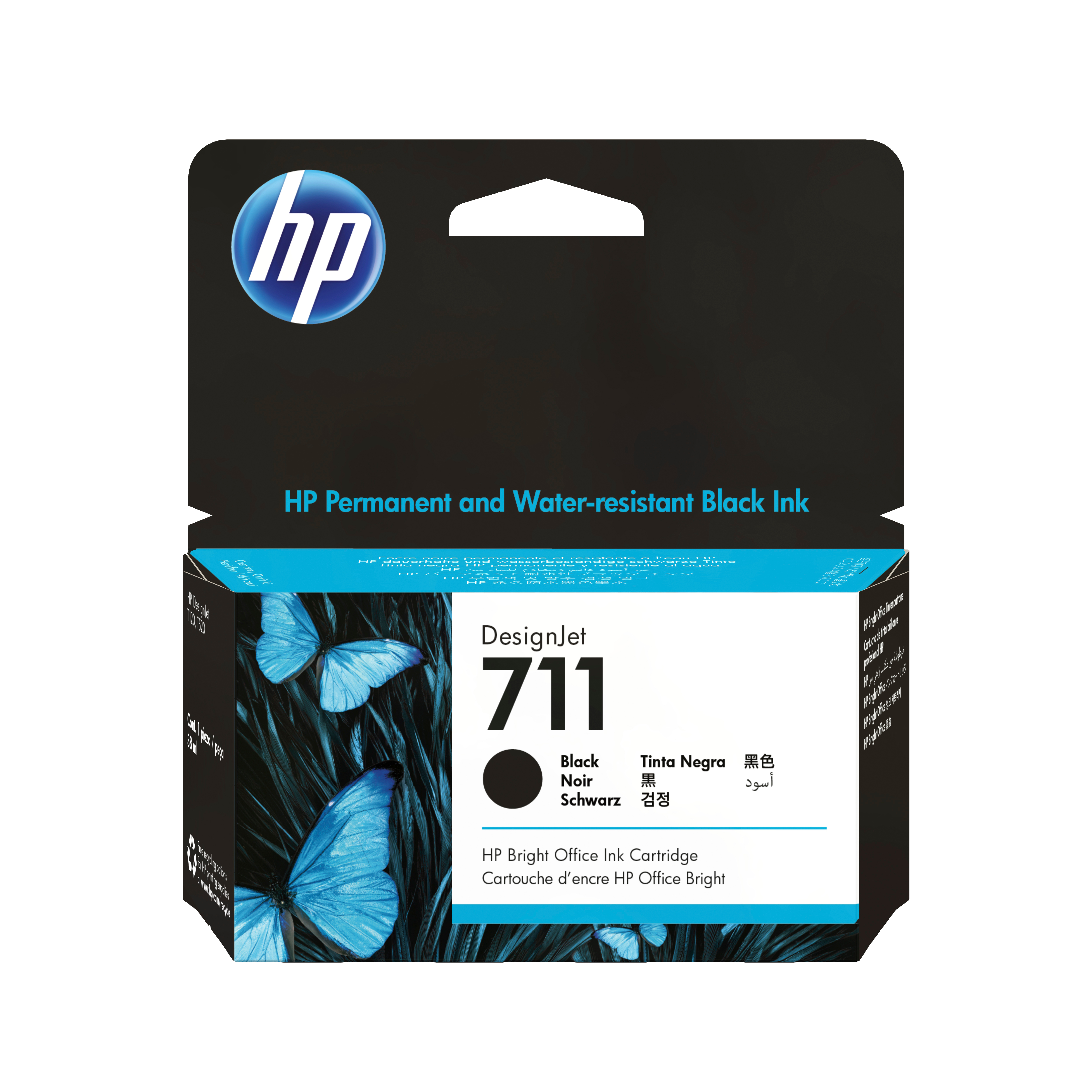 HP 711 NEGRO 38ML TINTA AMPLIO FORMATO CZ129A