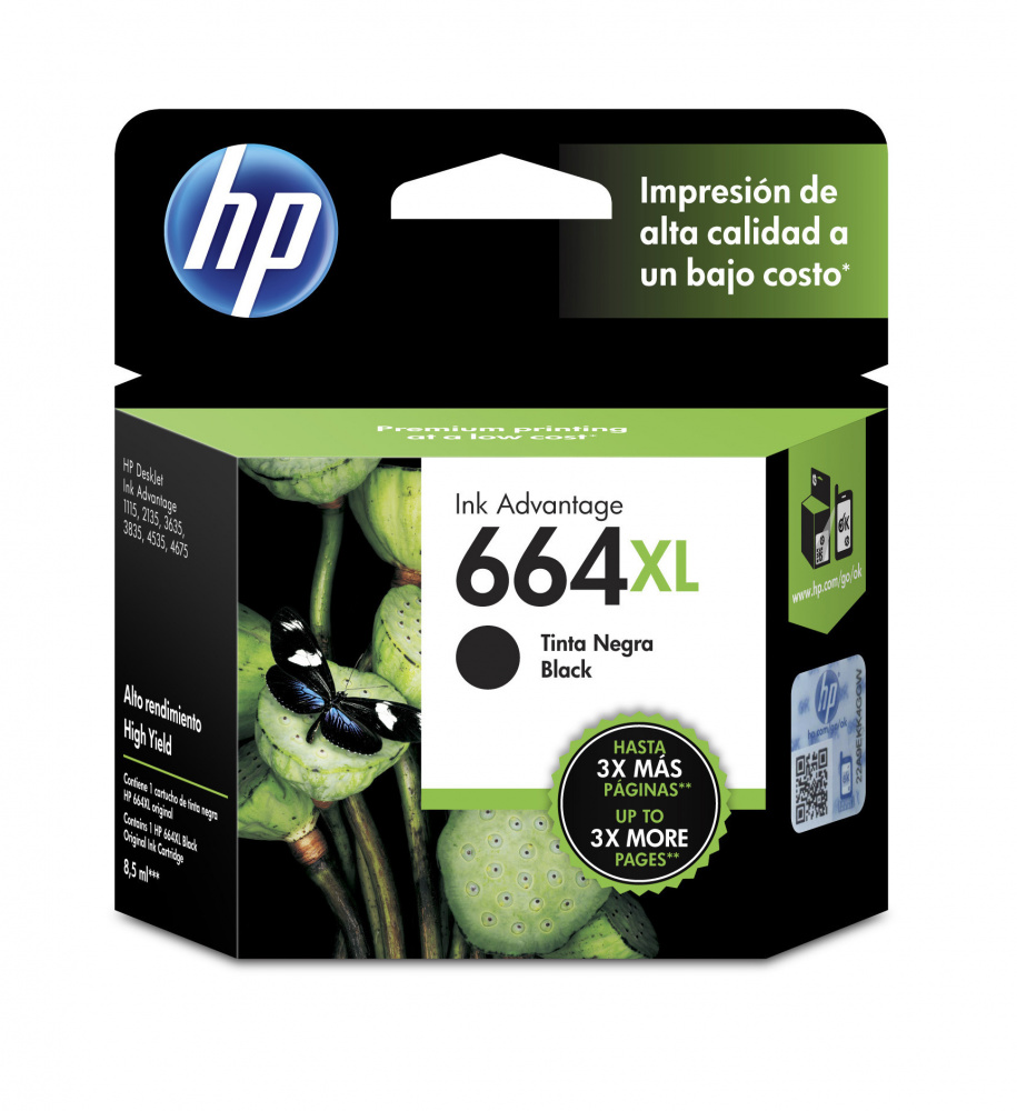 TINTA NEGRA HP 664XL F6V31AL