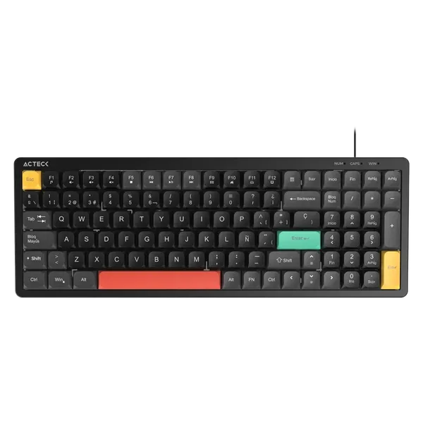 TECLADO ALAMBRICO MEMBRANA SILENCIOSA TECHNO CORE TA780 / USB-