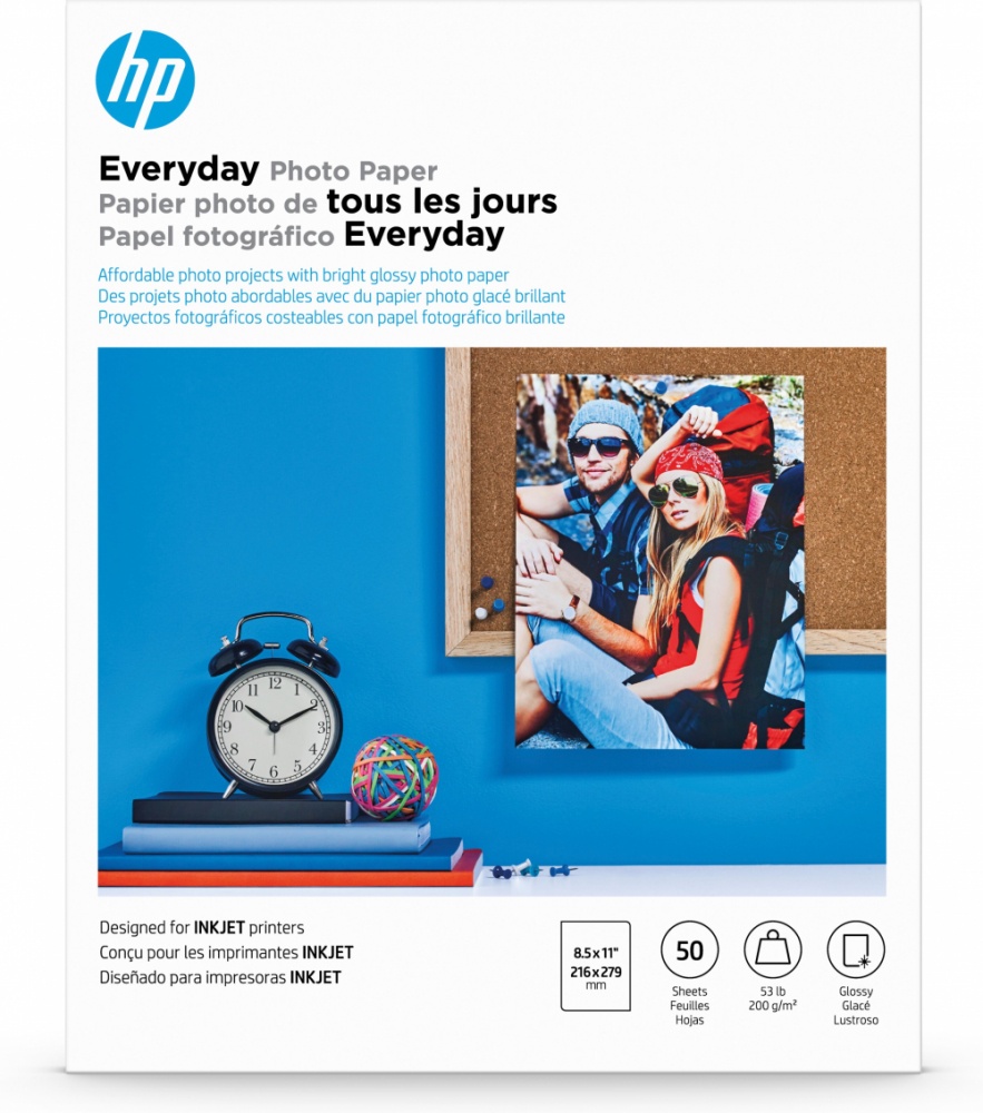PAPEL HP FOT EVERYDAY SEMI GLOSS 50 HOJAS 8.5 X 11IN