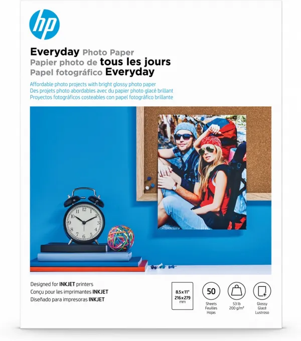 PAPEL HP FOT EVERYDAY SEMI GLOSS 50 HOJAS 8.5 X 11IN