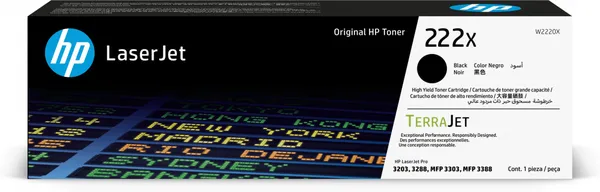 HP 222X HIGH YIELD BLACK LASERJET TONER CARTRIDGE