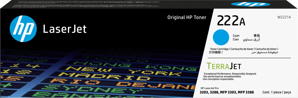 HP 222A CYAN ORIGINAL LASERJET TONER CARTRIDGE