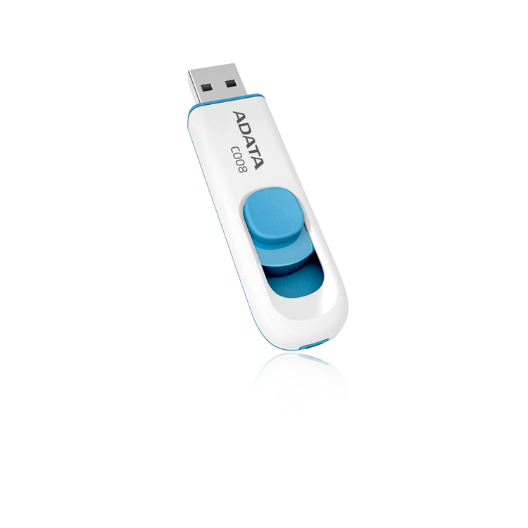 ADATA UBS 32GB C008 BLANCO + AZUL RETRACTIL AC008-32G-RWE