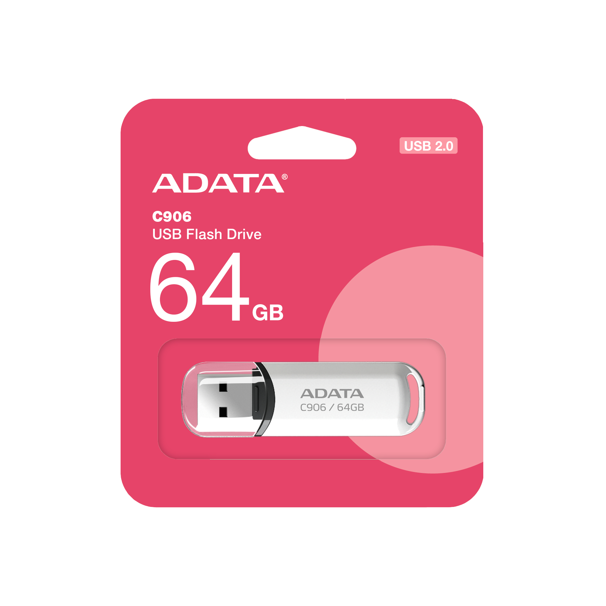 ADATA USB 64GB C906 BLACA CON TAPA AC906-64G-RWH