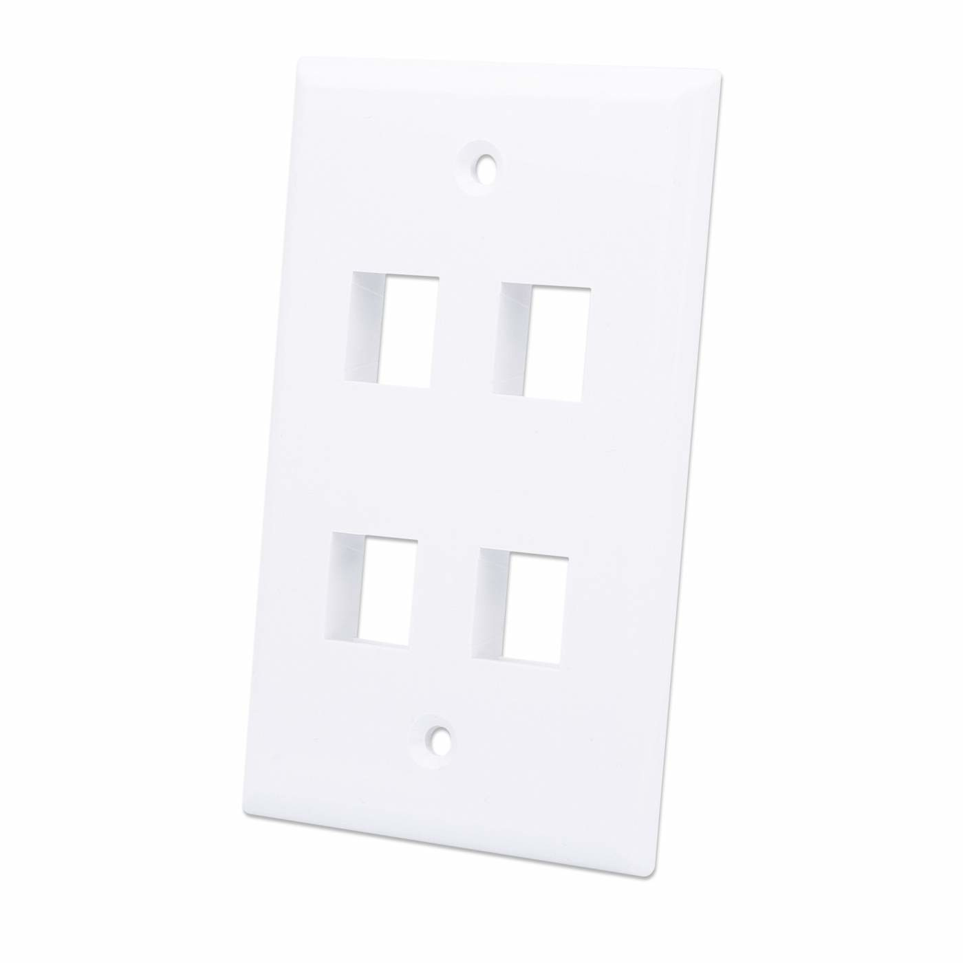 TAPA DE PARED FACEPLATE PLACA 4 PUERTOS BLANCO