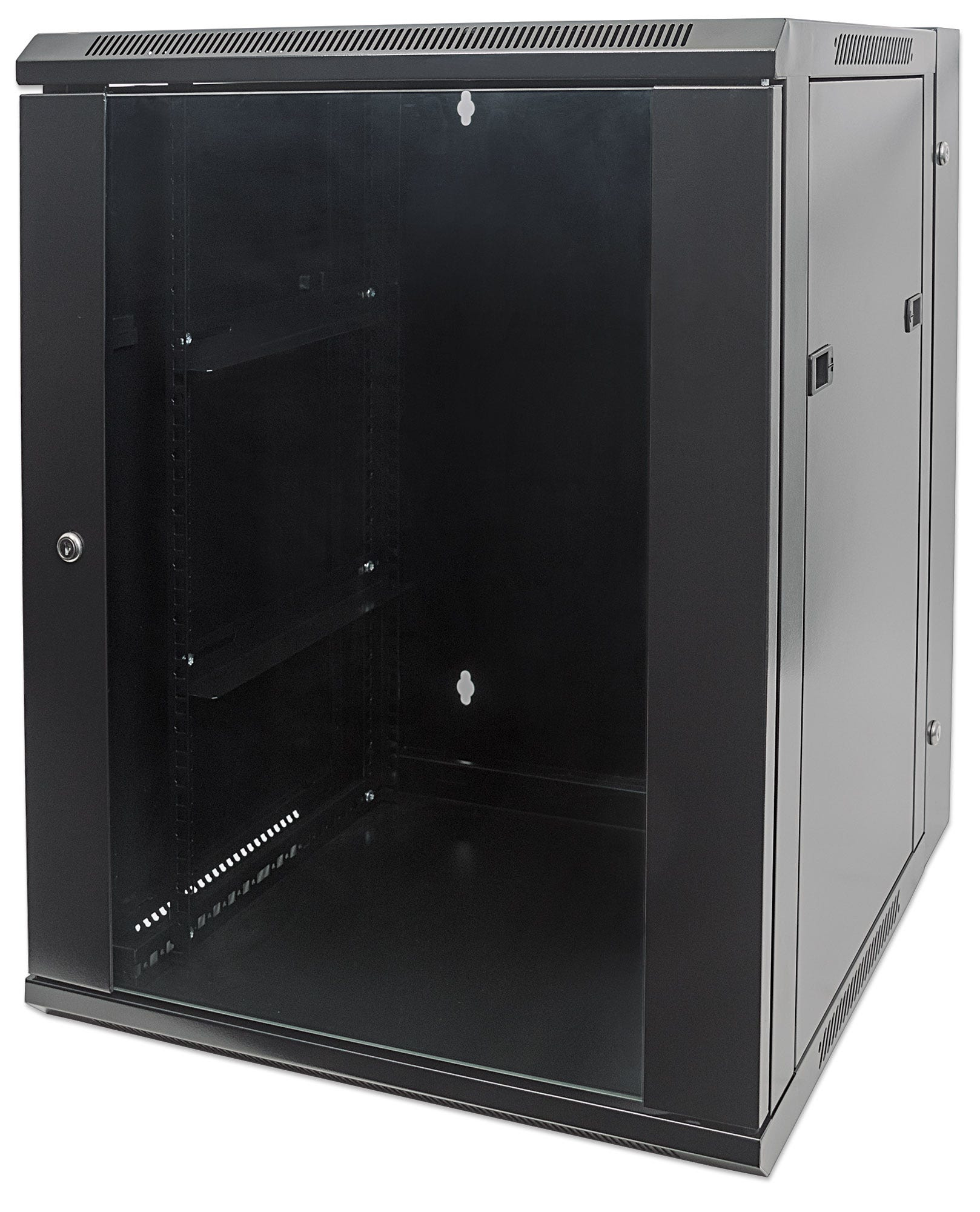 GABINETE MURAL ABATIBLE 19IN 15 ENSAMBLADO 550MM PROFUNDO NEGRO