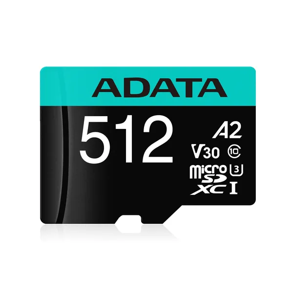 ADATA MICROSD 512GB CLASS10 PREMIER PRO V30 RETAIL A2 AUSDX512G
