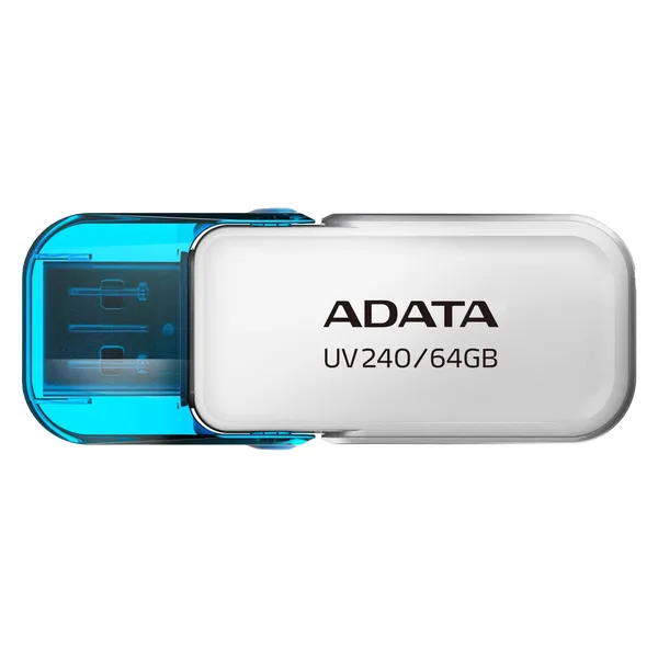 ADATA USB 64GB UV240 2.0 WITHE TAPA COGANTE AUV240-64G-RWH