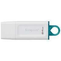 USB MEMORIA KINGSTON 64GB DT EXODIA BLANCO/ANILLO AZUL TRANSP