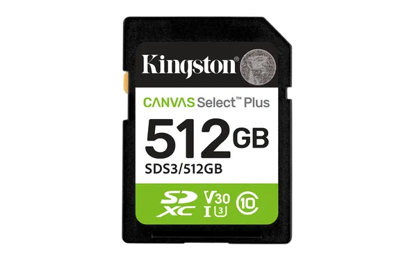 SDXC MEMORIA KINGSTON 512GB CANVAS SELECT PLUS GEN3 150MB/S C10