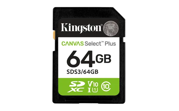 SDXC MEMORIA KINGSTON 64GB CANVAS SELECT PLUS GEN3 100MB/S C10