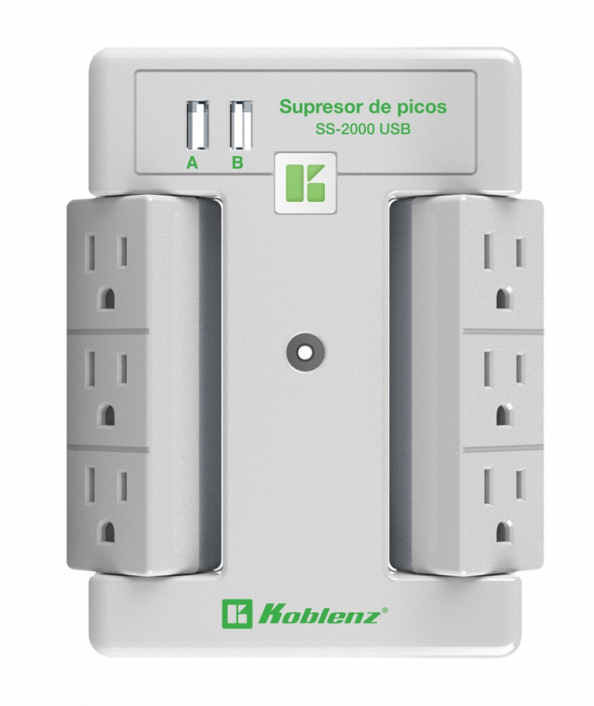 MULTICONTACTO SS2000USB PARED SUPRESOR DE PICOS 2000JOULES