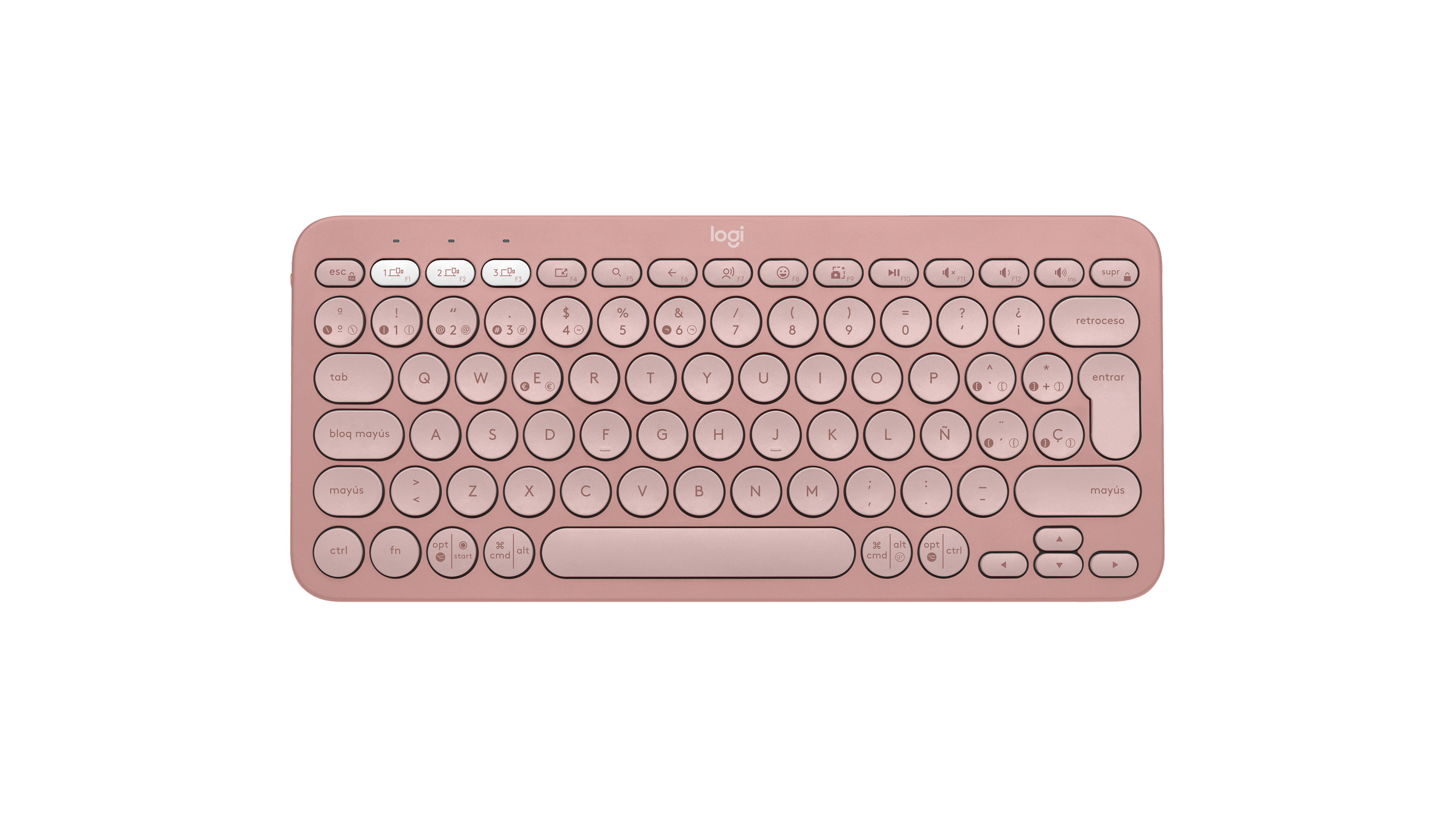 TECLADO LOGITECH INALAMBRICO PEBBLE K380S ROSA