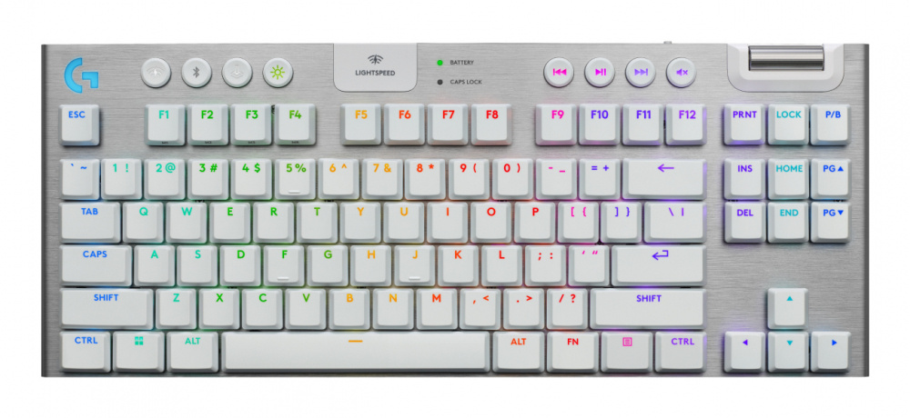 TECLADO LOGITECH G G915 LIGHTSP EED TKL WHITE LOW PROFILE RGB BT