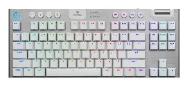 TECLADO LOGITECH G G915 LIGHTSP EED TKL WHITE LOW PROFILE RGB BT