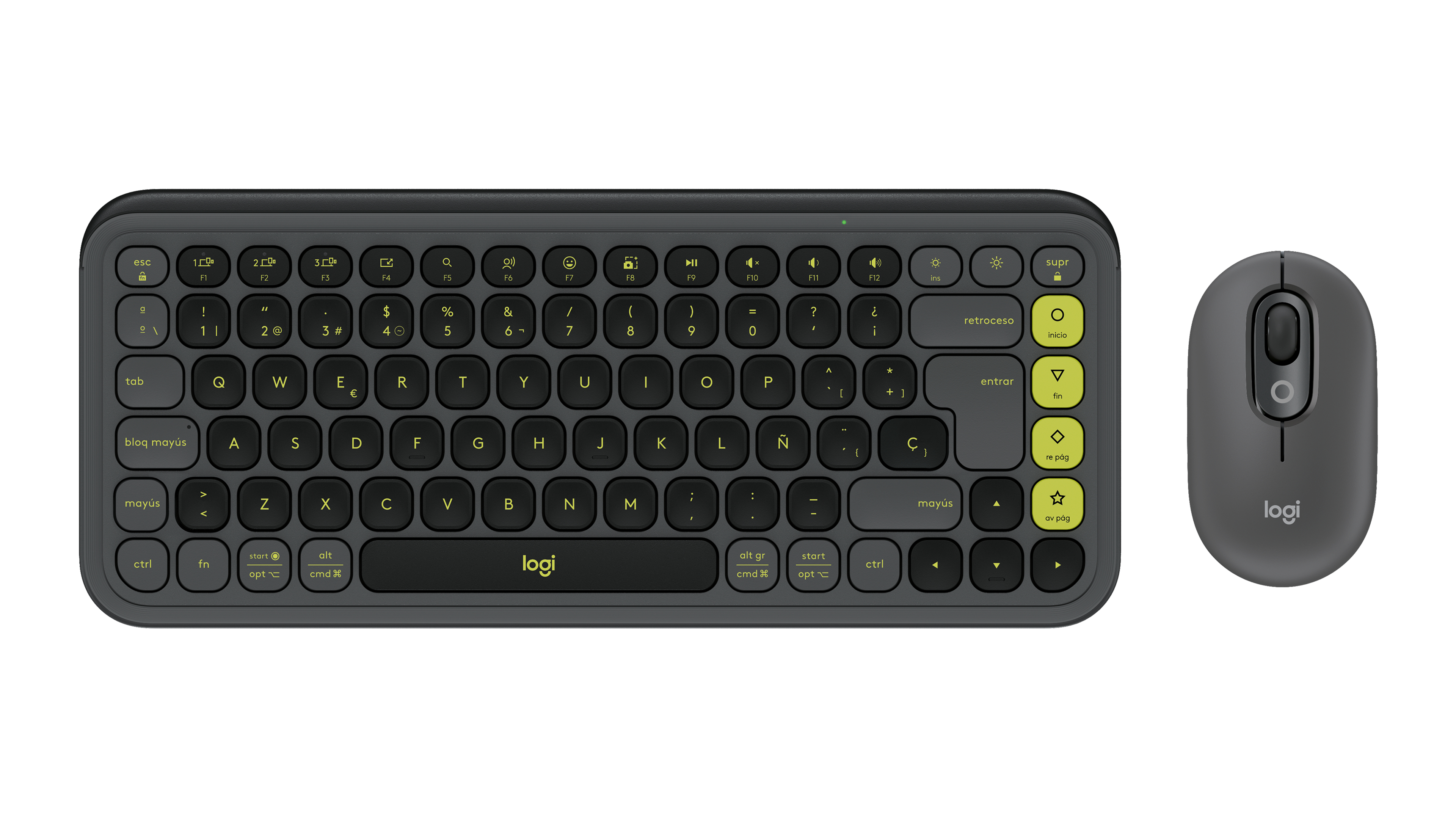 KIT TECLADO Y MOUSE LOGITECH POP ICON GRAPHITE BT MULTIDISPOSITI