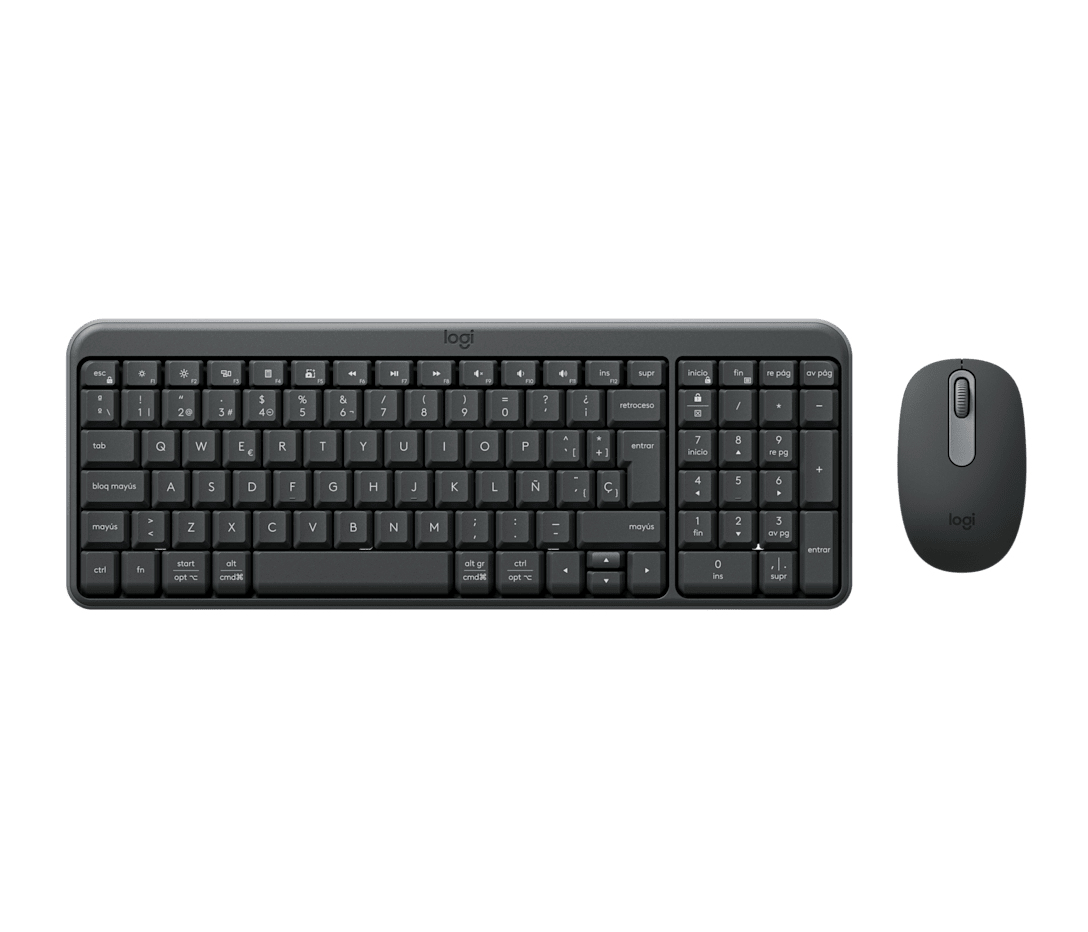 KIT TECLADO Y MOUSE LOGITECH MK MK250 GRAPHITE COMPACTO BT 10 MTS