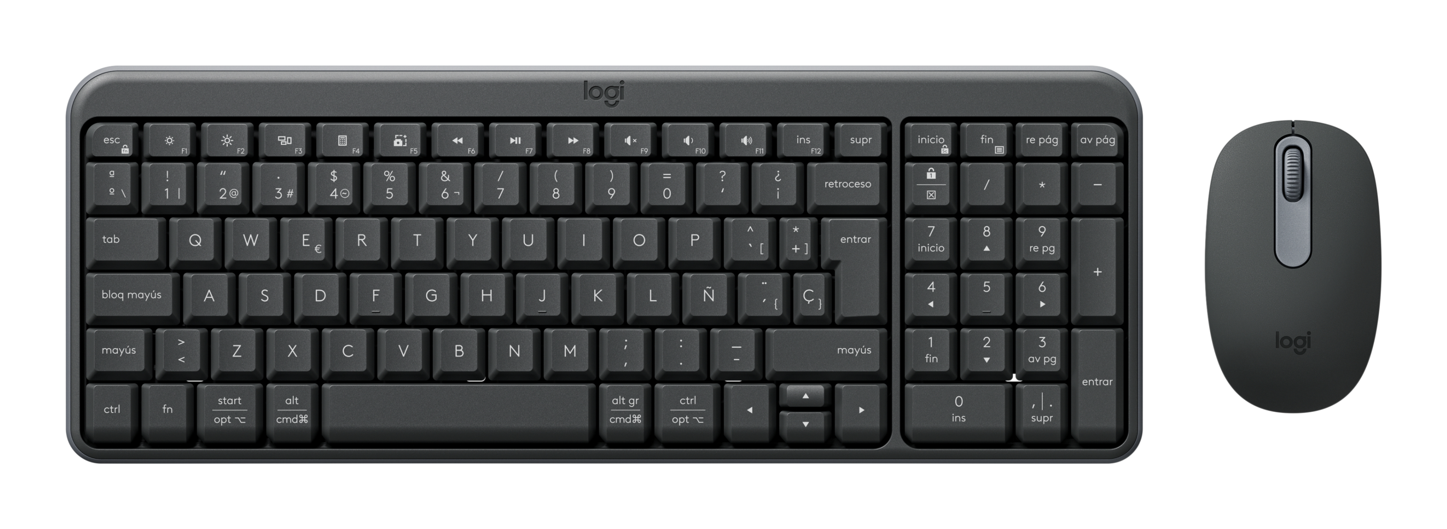 KIT TECLADO Y MOUSE LOGITECH MK250 OFF-WHITE COMPACTO BT 10 MTS