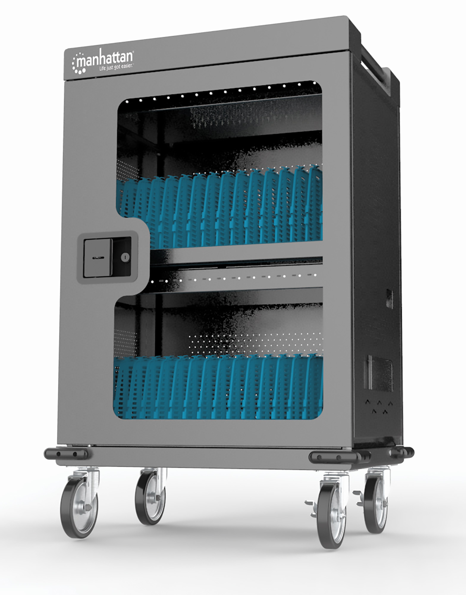 GABINETE DE CARGA MOVIL 32 PTOS USB-C 576W PUERTA VIDRIO