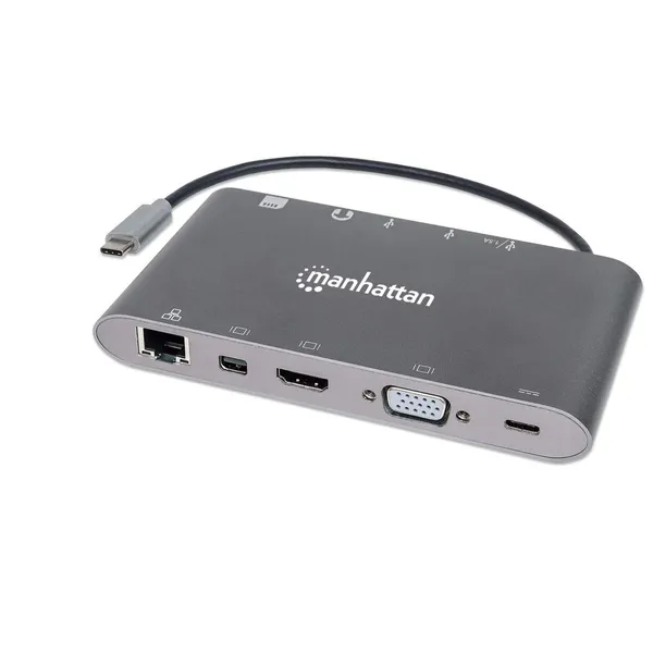 DOCKING 7-1 USB-C A HDMI VGA RJ45 MINI DP 3 USB 3.5MM LECTOR SD