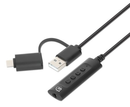 CONVERTIDOR USB 2.0 USB-C A TA RJETA SONIDO 3.5 MM CABLE CON CONT