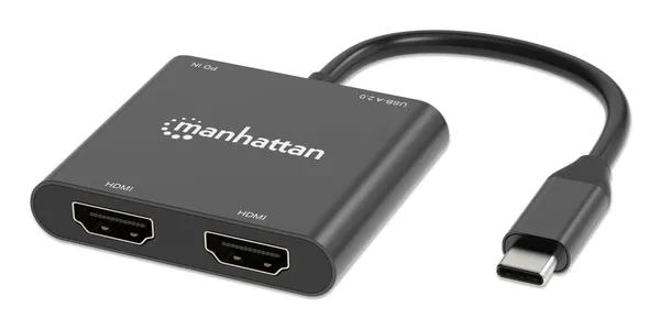 ADAPTADOR DE USB-C PD A MONITOR DUAL-HDMI PARA LAPTOP Y TABLET