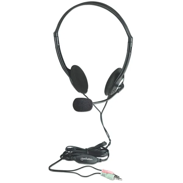 AUDIFONOS DIADEMA AJUSTABLE MICROFONO CONTROL DE VOLUMEN 3.5MM