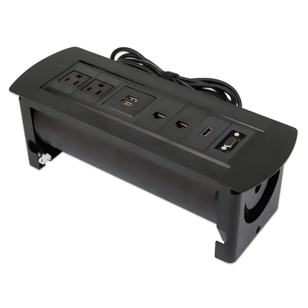 CAJA DE CONEXION PARA MESA CON ENCHUFE USB RED HDMI VGA