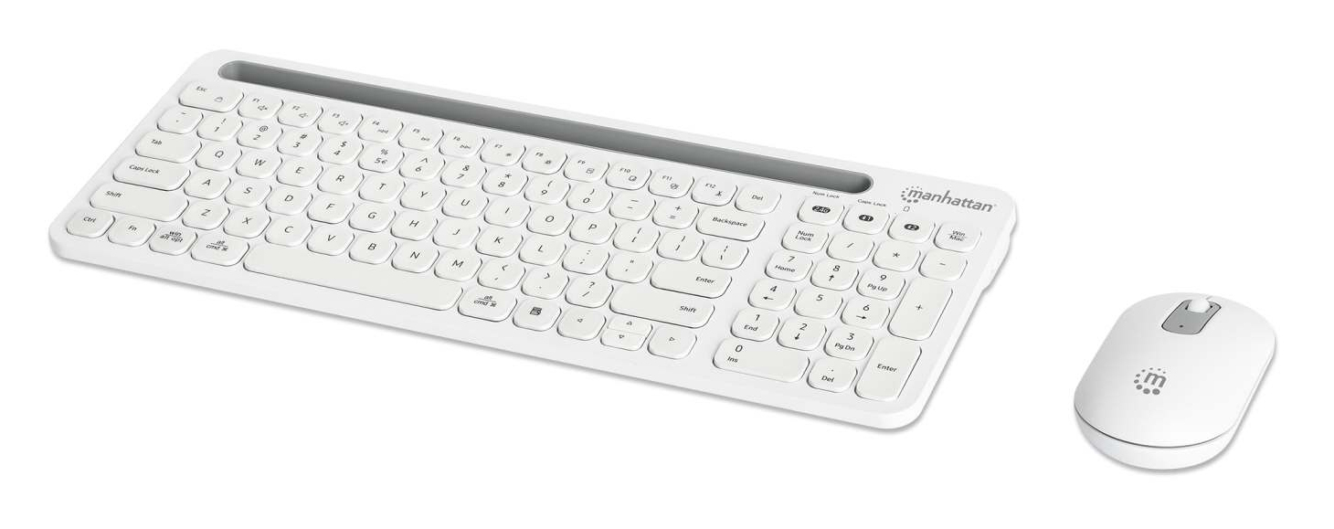 TECLADO Y MOUSE OPTICO INALAMBR 2.4G BLUETOOTH BLANCO COMBO TECLA