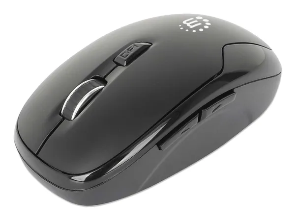 MOUSE OPTICO INALAMBRICO 6 BOTONES DIESTRO 2.4G NEGRO
