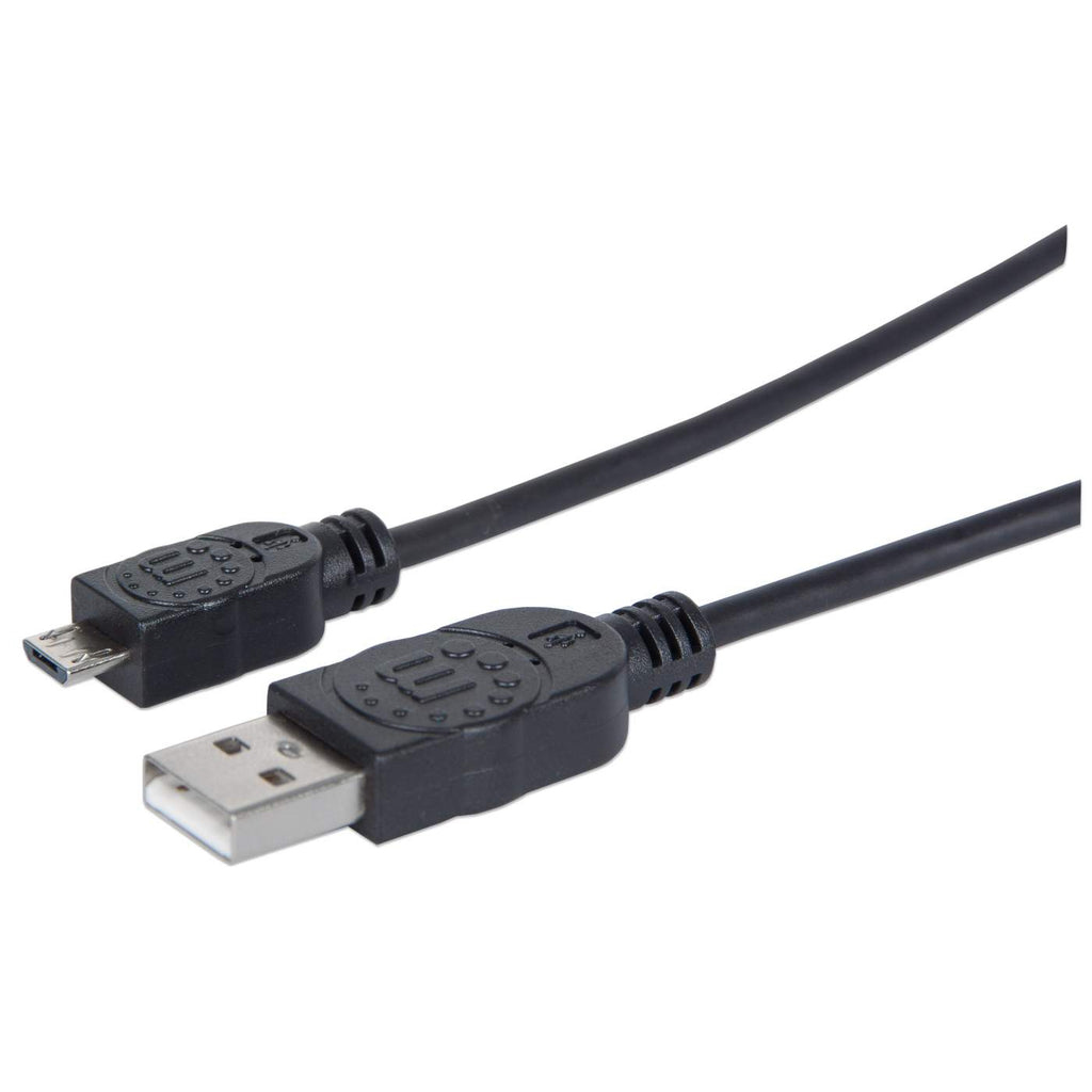 CABLE USB V2 A-MICRO B BOLSA PVC 1.0M NEGRO.
