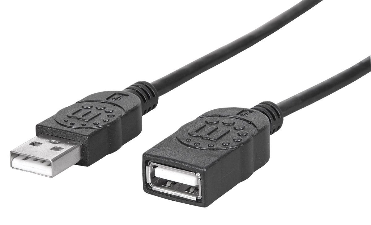 CABLE EXTENSION USB V2.0 TIPO A 0.9M NEGRO