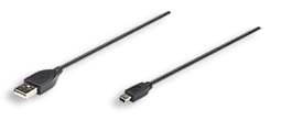 CABLE USB V2.0 A-MINI B 0.9M NEGRO