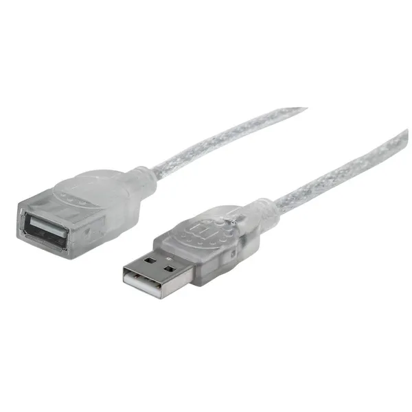 CABLE USB V2.0 EXT. 1.8M PLATA