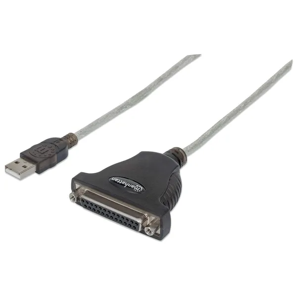 ADAPTADOR USB-A A DB25 F-F 1.8M ALTA VELOCIDAD PLATA IEEE 12MBPS