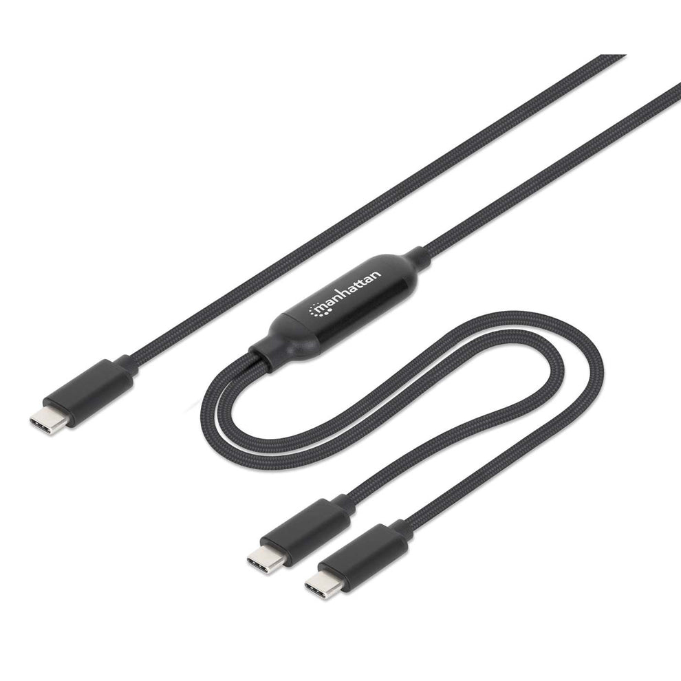 CABLE DE CARGA USB-C DOBLE 100 W 2 M (7 FT) P/2 DISPOSITIVOS