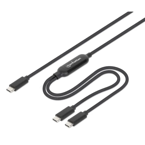 CABLE DE CARGA USB-C DOBLE 100 W 2 M (7 FT) P/2 DISPOSITIVOS