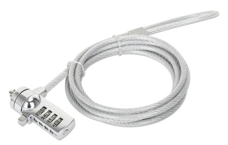 CANDADO LAPTOP COMBINACION 2.0M 4 DIGITOS PLATEADO