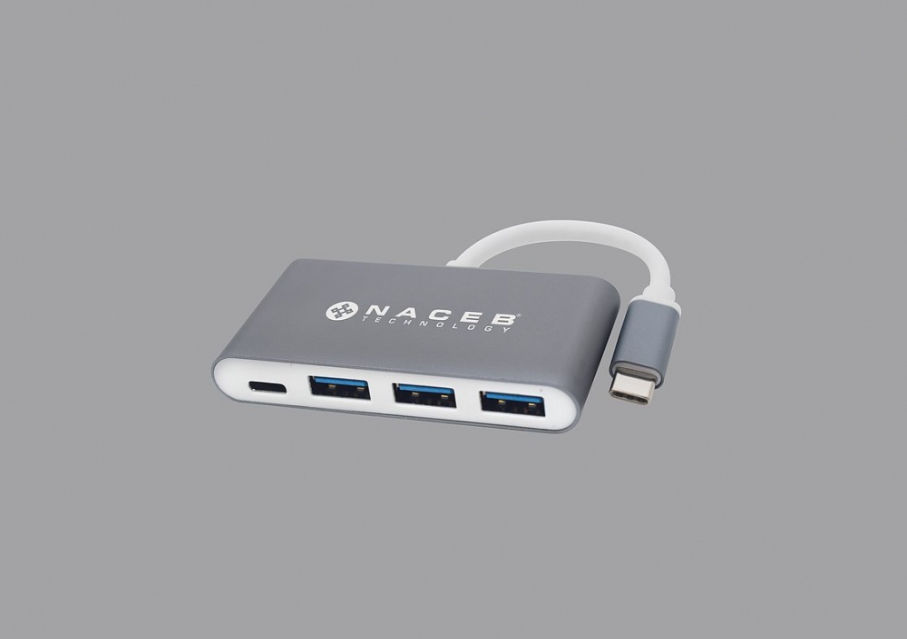 ADAPTADOR HUB METALICO MULTIPUE RTOS TIPO C 3 PUERTOS USB 3