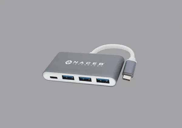 ADAPTADOR HUB METALICO MULTIPUE RTOS TIPO C 3 PUERTOS USB 3