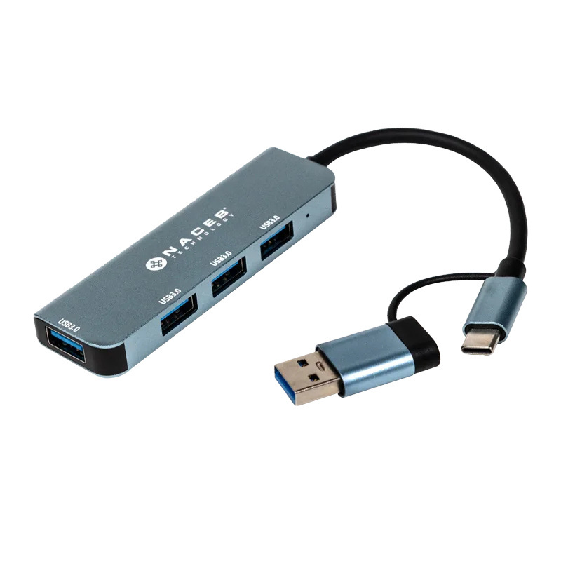 NACEB HUB USB-C/A A 4 PUERTOS USB3.0 NA-0126